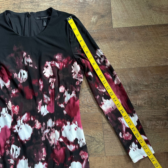 Women's White House Black Market Dress Size 6 Black Red Floral Clearance - Picture 4 of 5